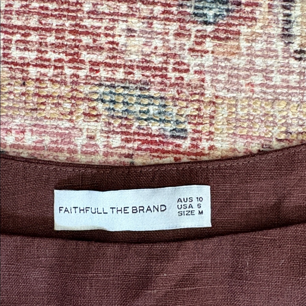 FAITHFULL THE BRAND X MONIKH
Menorca cropped linen top chocolate brown- 6 - Picture 5 of 7